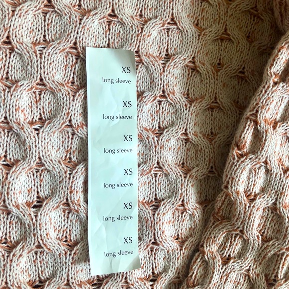 Knox Rose mock neck long sleeve Cable Knit Sweater peach tan relaxed fit XS to S - Picture 6 of 7